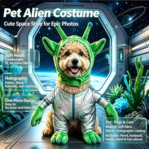 Furiva Alien Pet Costume & Hat Set - product image 2