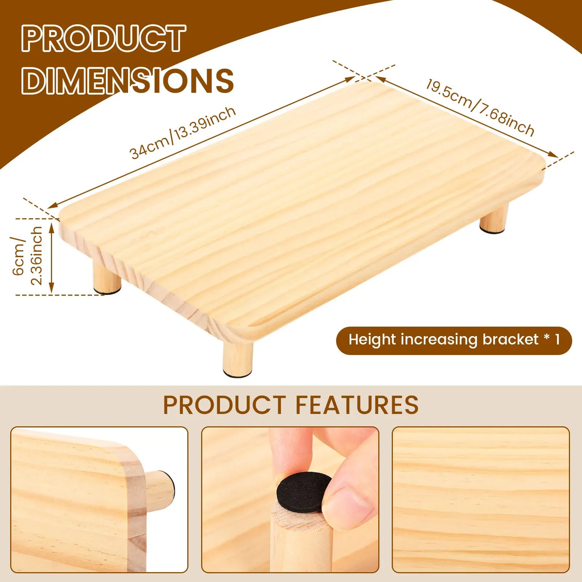 Furiva Wooden Raised Platform for Automatic Pet Feeders - product image 6