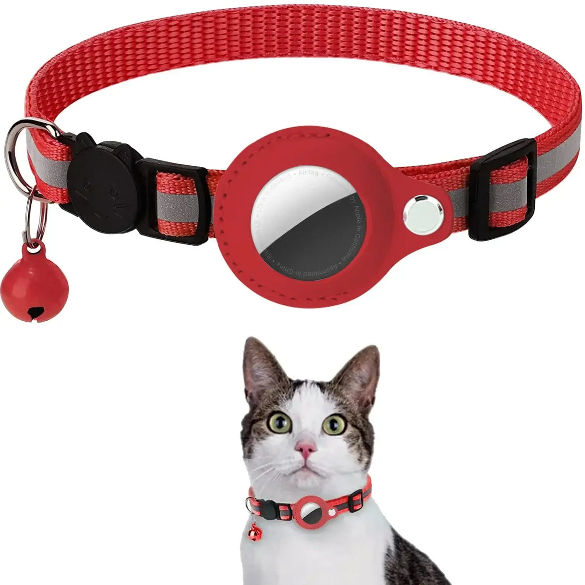 Reflective cat collar with AirTag holder – Furiva Pets