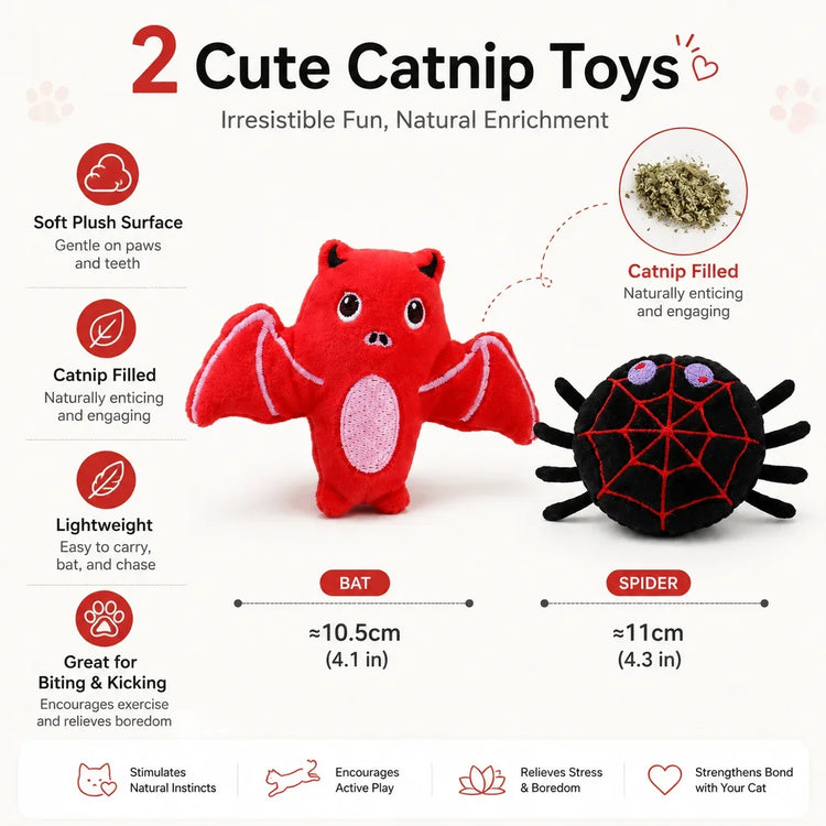 Furiva Pumpkin Catnip Plush Toy Set (2-Pack) - product image 3