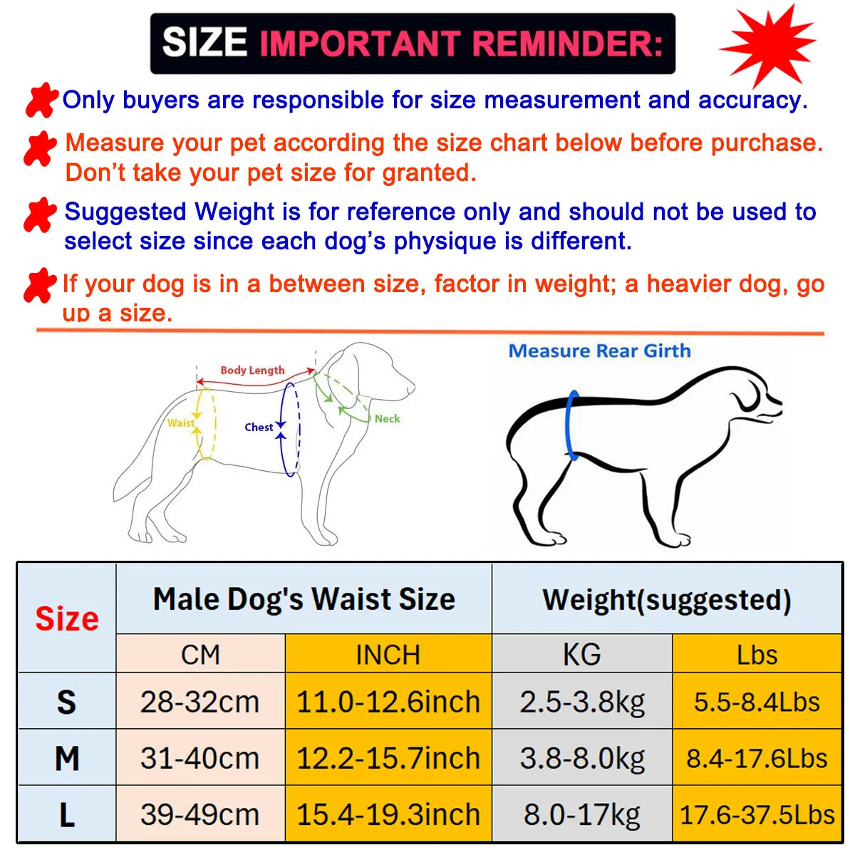 Furiva Washable Male Dog Belly Bands – 2 Pack - product image 3