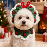 Furiva Knit Bow Christmas Pet Scarf - product image 5