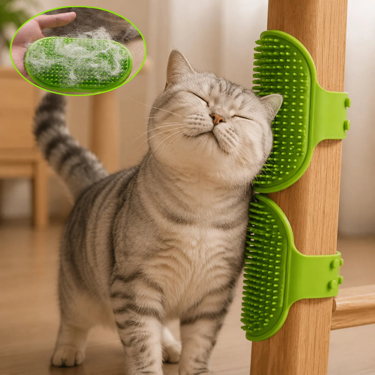 Furiva Wall-Mounted Cat Self-Grooming Brush from Furiva Pets
