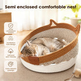 Furiva Woven Cat Scratcher Bed with Toy Ball - product image 5