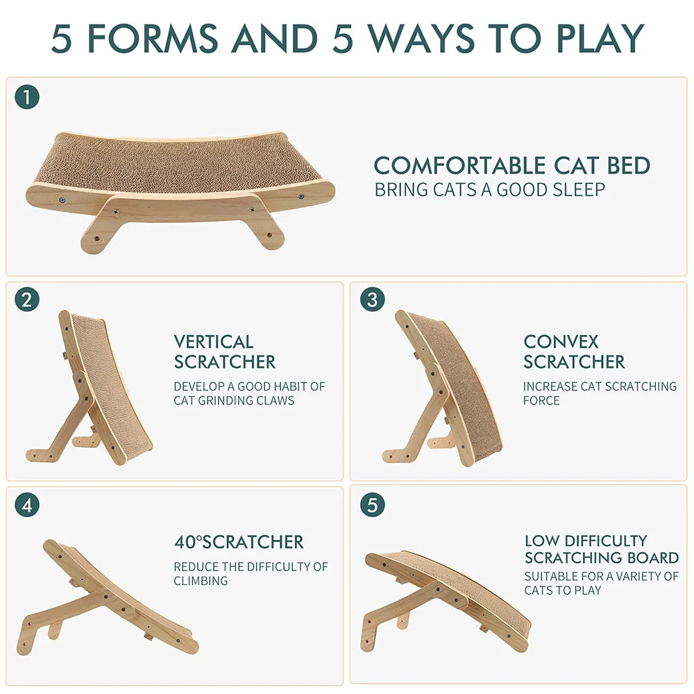 Furiva Reversible 5-in-1 Cat Scratcher Bed - product image 4