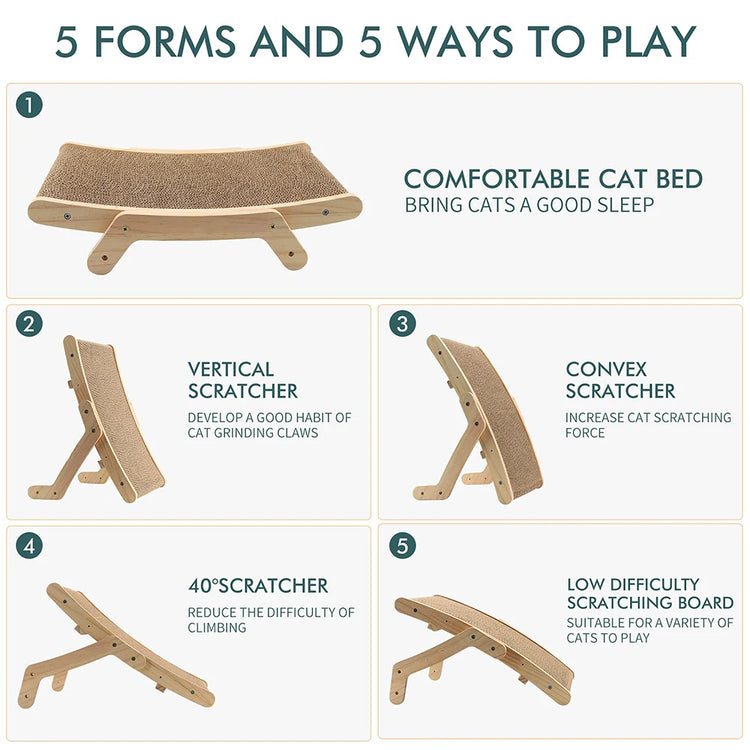 Furiva Reversible 5-in-1 Cat Scratcher Bed - product image 4