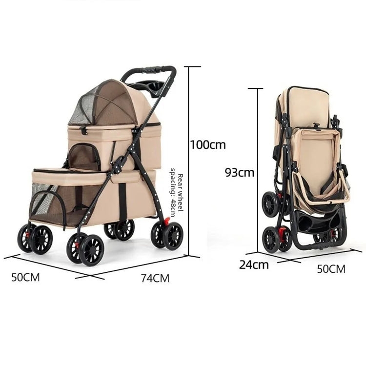 Furiva Double Pet Stroller with Lockable Wheels - product image 6