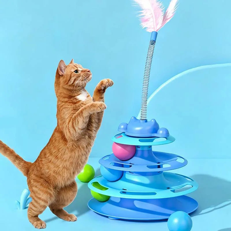 Furiva Turntable Feather & Ball Cat Toy from Furiva Pets