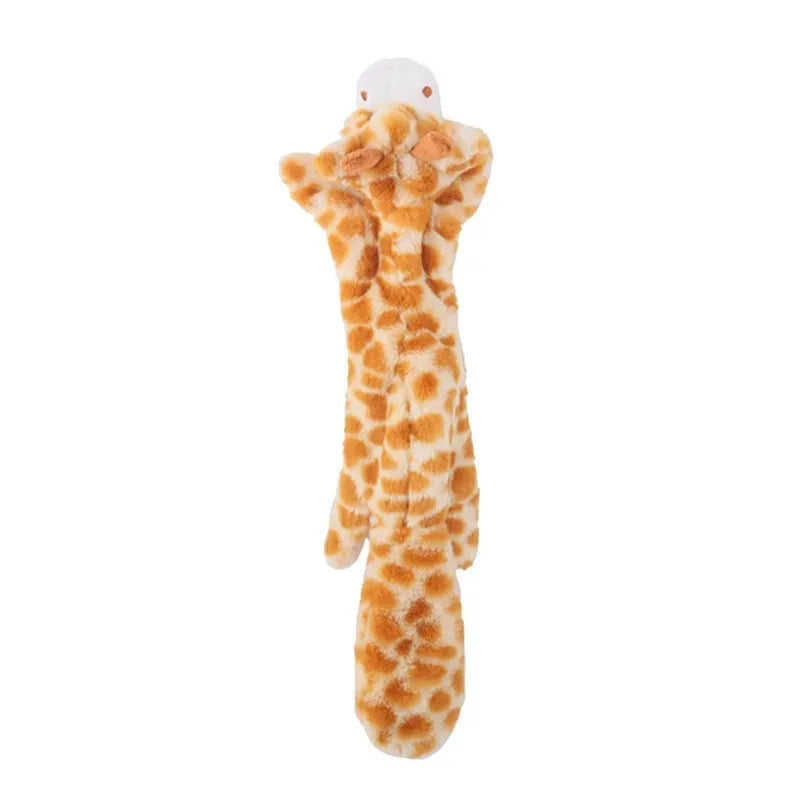 Long giraffe squeaky dog toy