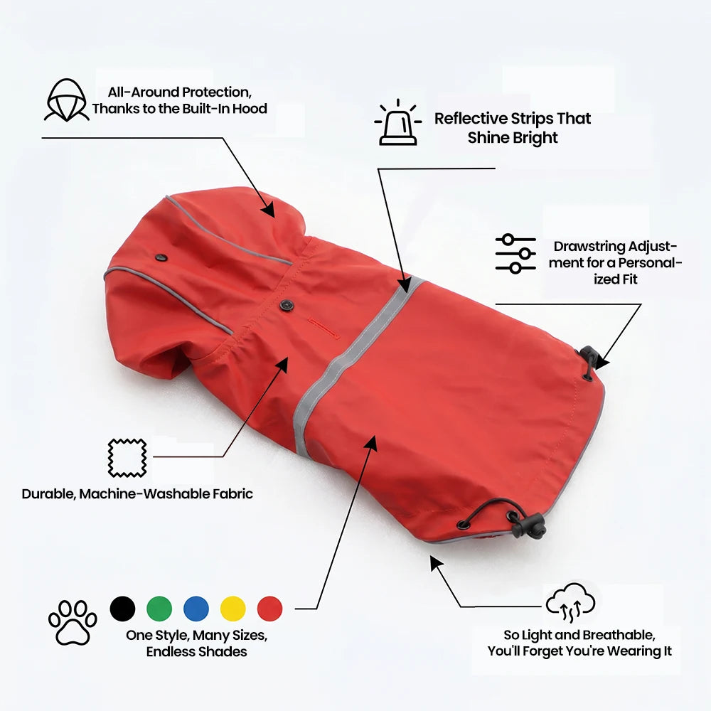 Furiva Reflective Hooded Dog Raincoat - product image 4