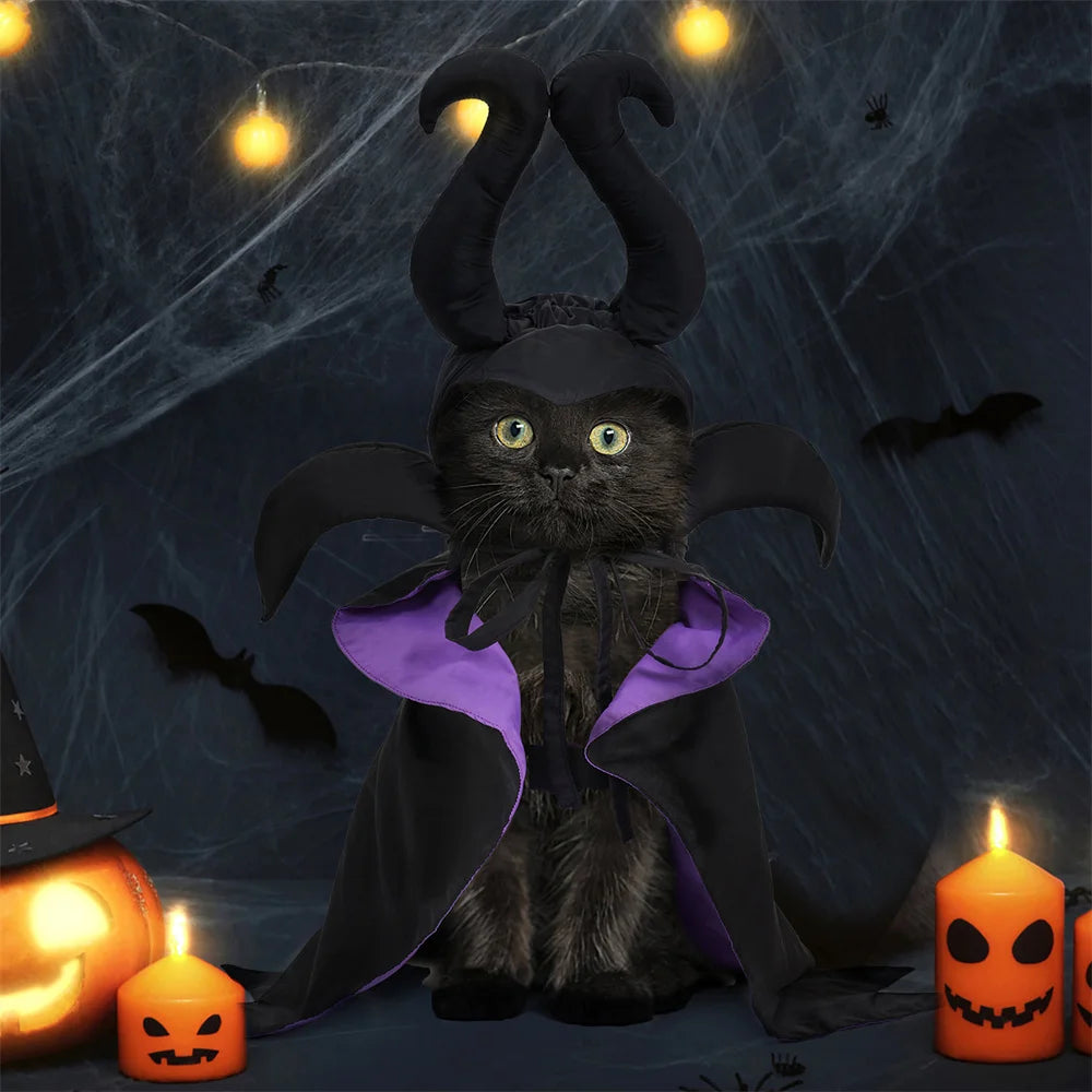Furiva Black & Purple Villain Pet Cape Set - product image 5