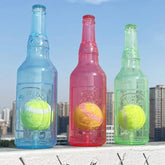 Furiva Bottle-Shaped Squeaky Dog Toy with Tennis Ball from Furiva Pets