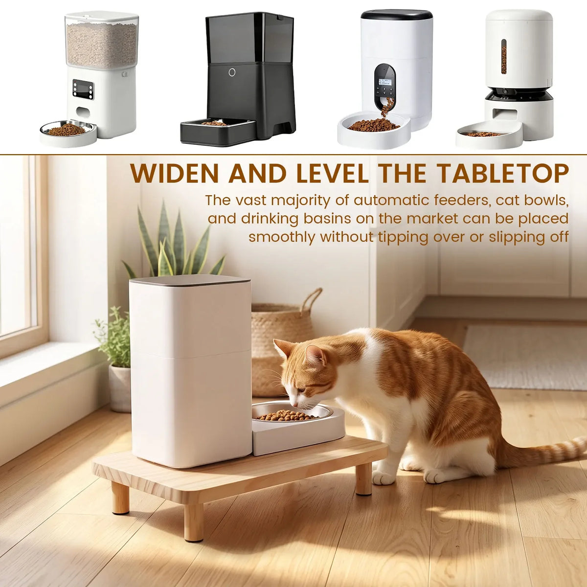 Furiva Wooden Raised Platform for Automatic Pet Feeders - product image 4