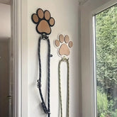 Paw Print Wooden Leash Hanger from Furiva Pets