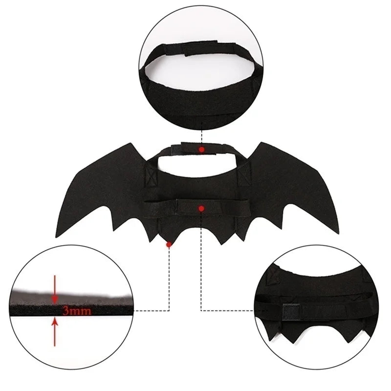 Furiva Black Bat Wings Pet Costume - product image 6