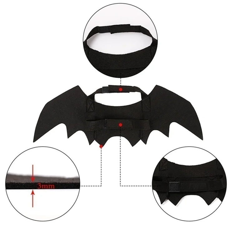 Furiva Black Bat Wings Pet Costume - product image 6