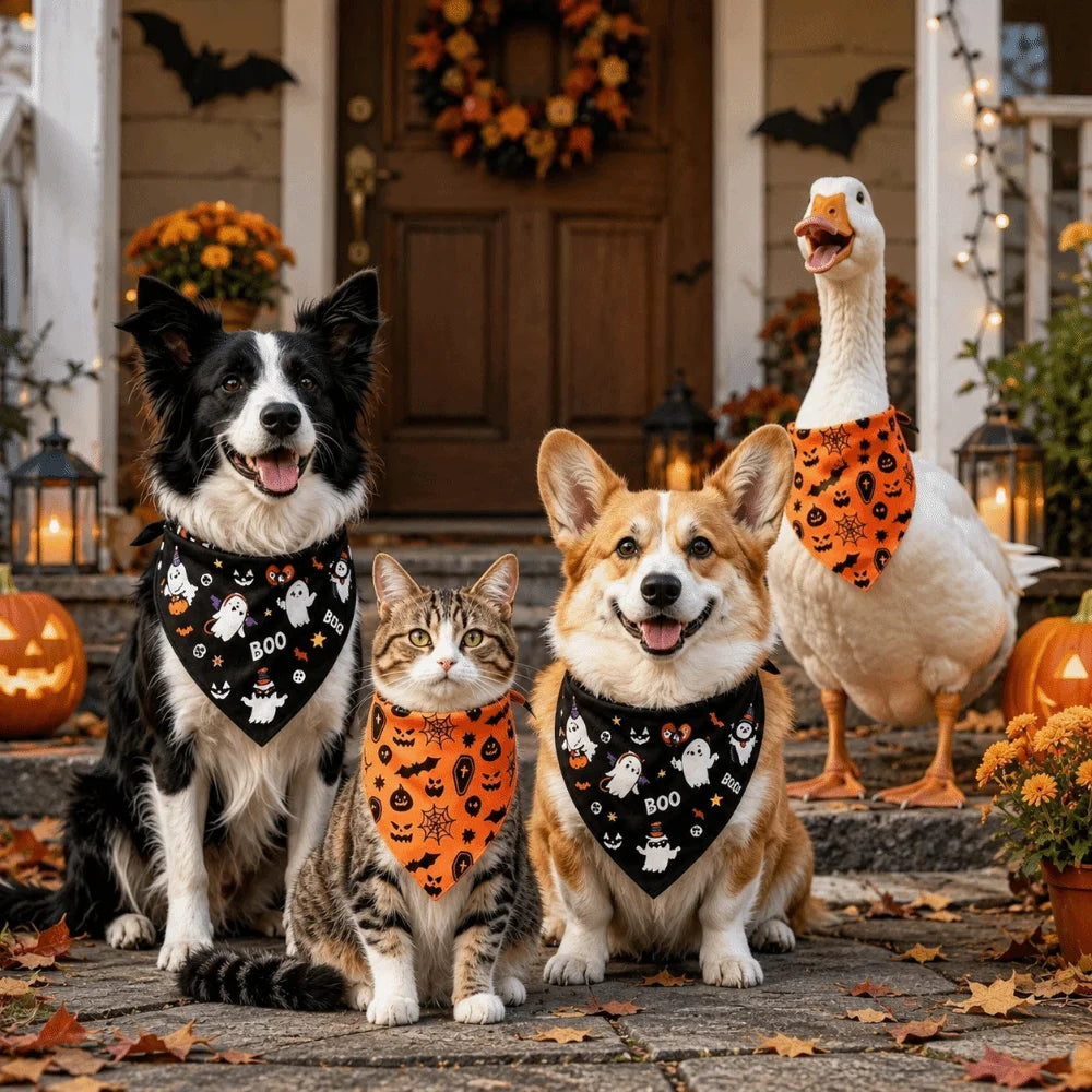 Furiva Halloween Ghost & Pumpkin Pet Bandana - product image 3